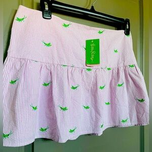 Lilly Pulitzer grasshopper skirt mini size 14 NWT